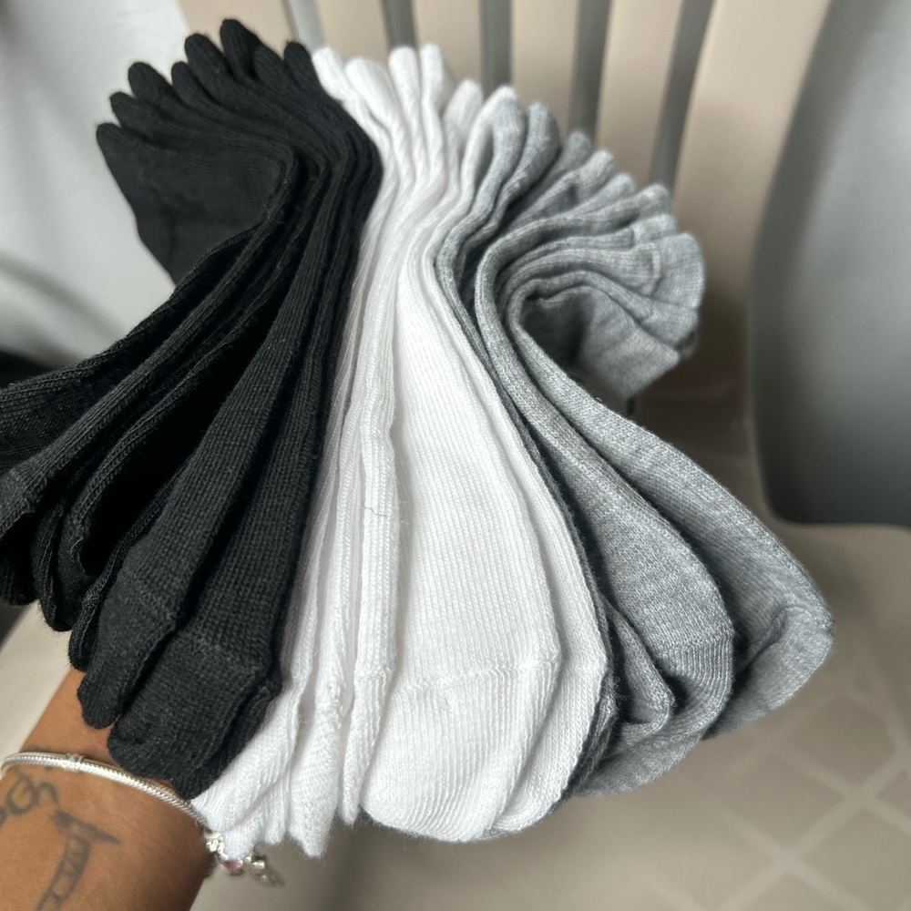 Women Black, White, and Gray Socks